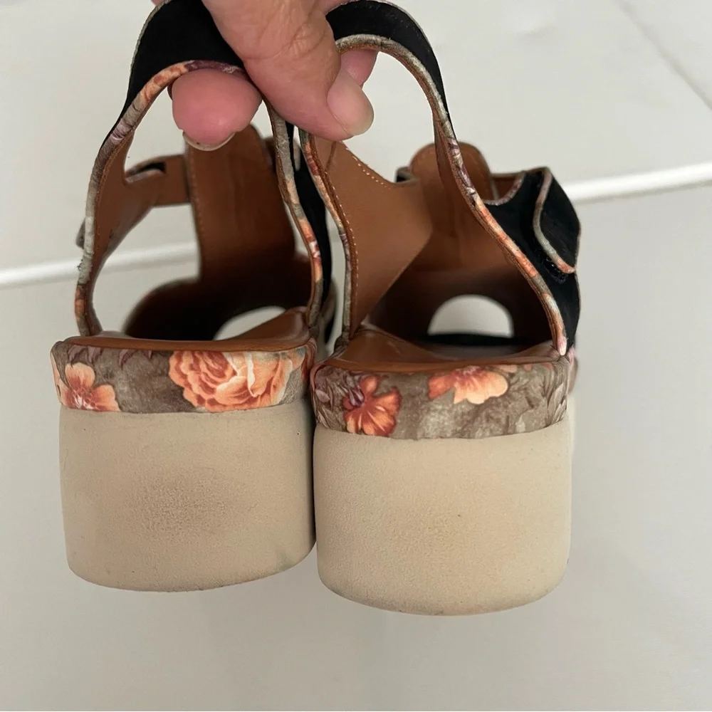 L'Amour black peep‎ toe, platform style sandal